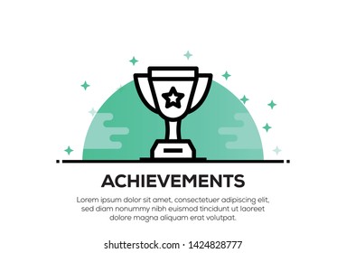 ACHIEVEMENTS AND ILLUSTRATION ICON CONCEPT
