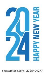 Achievements for the new year 2024 - editable Blue numbers on black and white background free vector image
