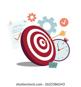 Achieving business vision targets, big targets with people, teamwork, people running towards their goals, increasing motivation.