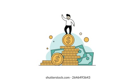 Alcançar o sucesso financeiro uma celebração da riqueza dinheiro prosperidade e crescimento econômico