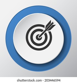 achieving goal paper icon with shadow. Vector illustrations.