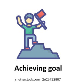 Achieving goal Vector icon which can easily modify or edit 


