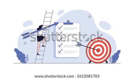 Achieving goals with focused effort and clear objectives making progress towards target