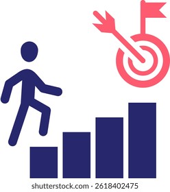 Achieving Goals Icon Fill Vector Illustration