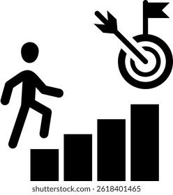Achieving Goals Icon Glyph Vector Illustration