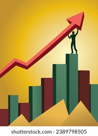 Erfolg erzielen, wachsende statistische Daten, konzeptionelle Vektorgrafik