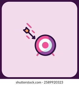 Achieving the Target: Arrow Striking Bullseye Icon