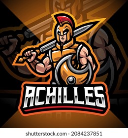 Achilles greek mascot esport logo design