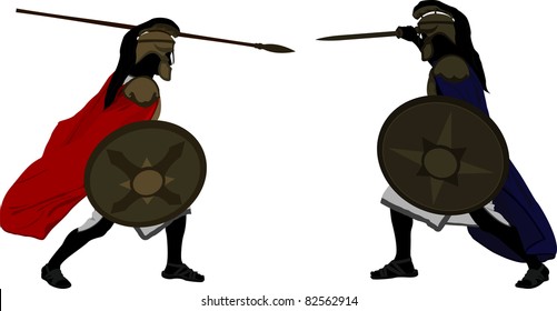 Achilles and Hector. vector illustration