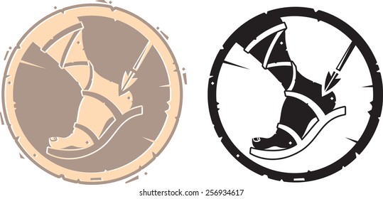 Achilles Heel Vector Icon. Greek Inspired Icon Series.