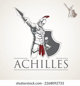 Achilles  symbol vector illustration. Achilles challenges Hector to fight him.