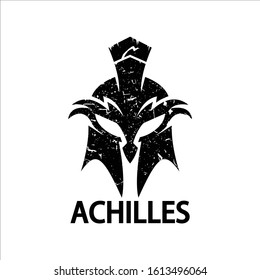 Achilles vector logo, Spartan characters and gladiator helmets with grunge style