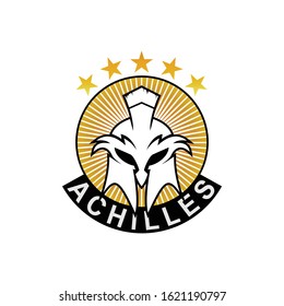 Achilles vector logo, Spartan characters and gladiator helmets