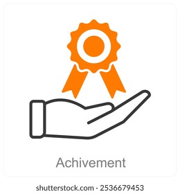 Achivement and success icon concept