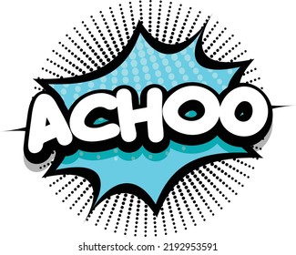 achoo Comic book explosion bubble, vector illustration