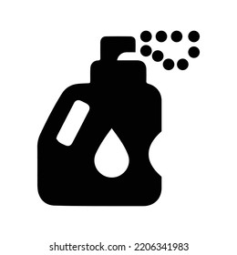 Achromatic bleach decolorize detergent icon | Black Vector illustration |