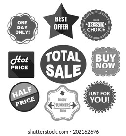 achromatic summer sale labels for promotion