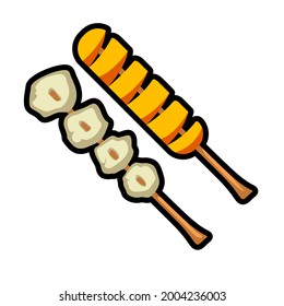 Aci Fried Stick, Simple Snacks Vector Isolated on White Background