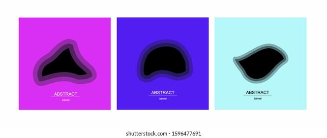 Acid abstract color 3d paper art illustration set. Contrasting colors. Vector layout design for presentations banners, flyers, posters and invitations. For a story on social media.
