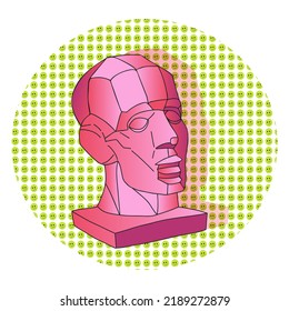 Acid ancient sculptures in trendy psychedelic cosmic style. T-Shirt Design and printing, bags, posters, invitations, cards, etc. Vector hand drawn illustration.