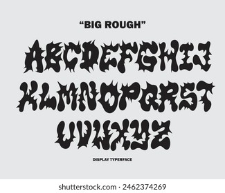 Acid brutalism font big rough typography vector punk rock hardcore dark music typerface editable