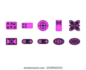 Acid Brutalist Purple Sticker Set