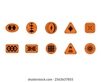 Acid Brutalist Sticker Element Set