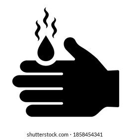 Acid burn vector warning icon isolated on white background