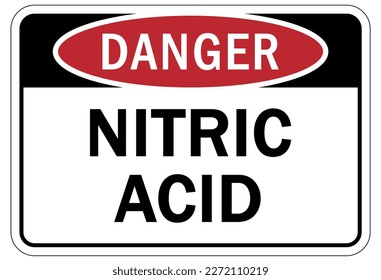 Acid chemical warning sign and labels