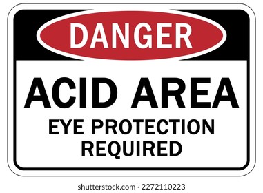 Acid chemical warning sign and labels