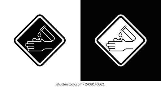 Acid Corrosion Danger Sign. Warning for Hazardous Chemical Exposure. Safety Caution for Corrosive Substances.