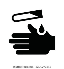 acid or corrosive, danger, hand, vector illustration 