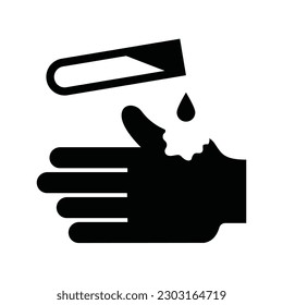 acid or corrosive, danger, hand, vector illustration 
