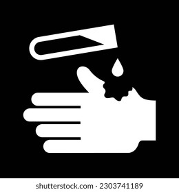 acid or corrosive, danger, hand, vector illustration 