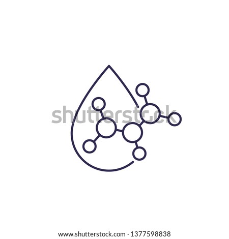 Acid drop icon, line vector