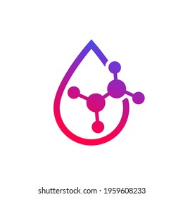 Acid Drop Icon With A Molecule