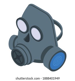 Acid gas mask icon. Isometric of acid gas mask vector icon for web design isolated on white background