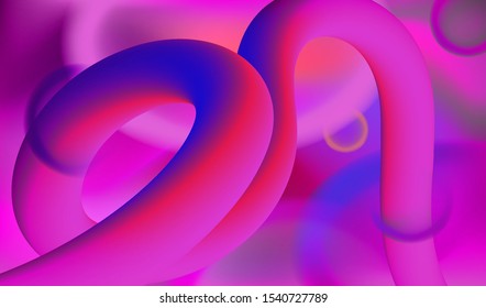 Acid Graphic Design 3D Art Vector Illustration. Creative Colorful Vibrant Background, Purple Fluid Party Elements. Landing Page Concept Card, Banner, Poster, Cover, Flyer, Journal, Magazine, Template.