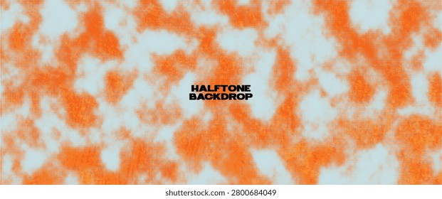Acid halftone pattern background. Spotty Grunge Halftone Backdrop in tie-dye style. Spotty grunge pattern with dotted texture and distressed effect. linocut acid printmaking. Vector letterpress 