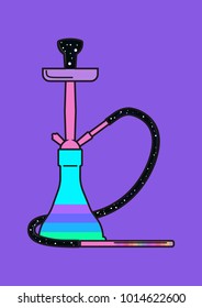 Acid Hookah on the purple background. Vector illustration