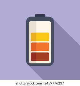 Acid indicator battery icon flat vector. Cell power. Progress positive