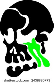 acid melt skul vector icon