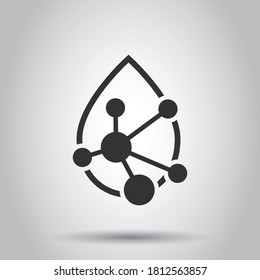 Acid molecule icon in flat style. Dna vector illustration on white isolated background. Amino model business concept.