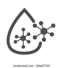 Acid molecule icon in flat style. Dna vector illustration on white isolated background. Amino model business concept.

