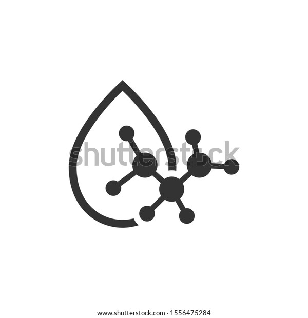Acid\
molecule icon in flat style. Dna vector illustration on white\
isolated background. Amino model business\
concept.
