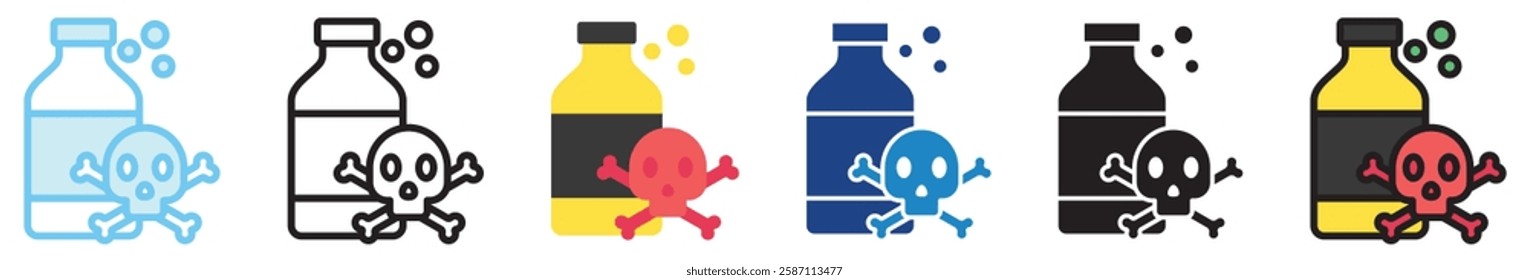 Acid multi style, mini illustration icon. outline, flat, glyph, line color, UI, UX, app and web, digital or print. For education, research, chemistry.