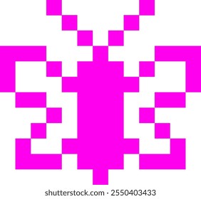 Acid Neon Butterfly Pixel Art Vector Illustration