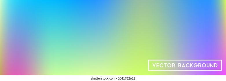 Acid neon horizontal wide headers modern background. Narrow smooth blurred futuristic template. Bright desert hologram contrast backdrop. Blank Holographic spectrum gradient for printed products.