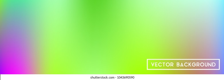 Acid neon horizontal wide headers modern background. Narrow smooth blurred futuristic template. Bright desert hologram contrast backdrop. Blank Holographic spectrum gradient for printed products.