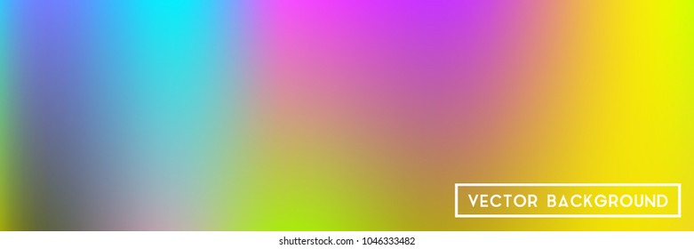 Acid neon horizontal wide headers modern background. Narrow smooth blurred futuristic template. Bright desert hologram contrast backdrop. Blank Holographic spectrum gradient for printed products.